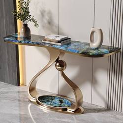 Accessible Luxury marble porch table facing the door entrance cabinet entrance hall living room Fancy storage table against the wall