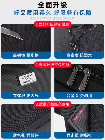 Septwolves Backpack Men's Backpack Large Capacity Business Travel Business Commuting Computer Bag Men's Casual School Bag