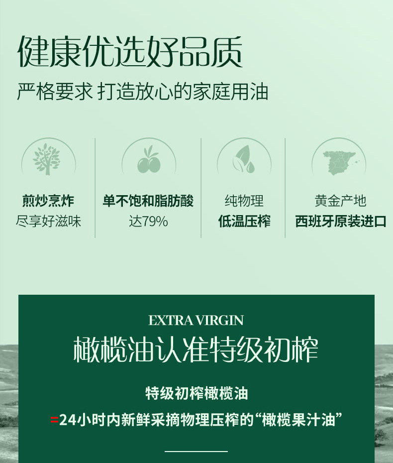 西班牙产 品利 特级初榨橄榄油 250ml*2瓶 图2