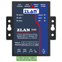 (ZLAN)Modbus网关2路串口服务器2口2路485转以太网双网口上海卓岚ZLAN5240