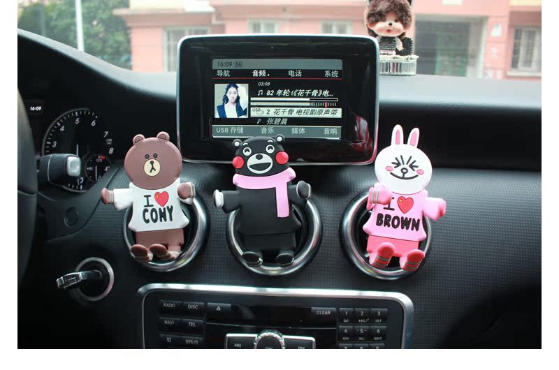 Cartoon điện thoại xe giữ đa chức năng chuyển hướng xe điện thoại boong cửa hàng sáng tạo máy lạnh kệ phổ biến - Phụ kiện điện thoại trong ô tô kẹp điện thoại ô tô