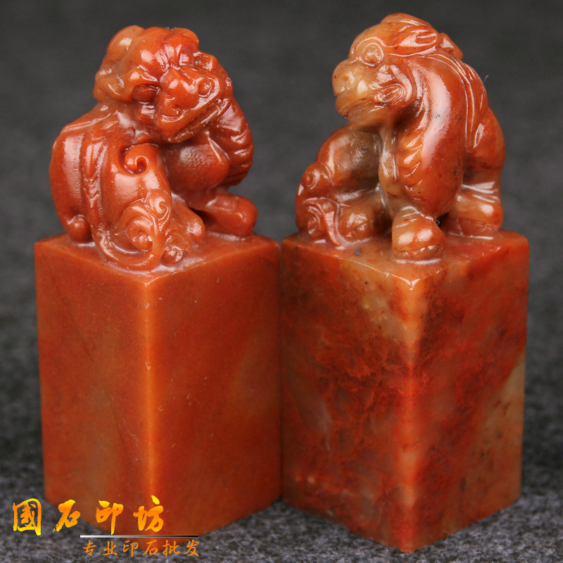 3x3x8cm Shoushan Stone Ancient Beast Seal Gold Stone Seal Engraving Seal Stone Custom Name Painting And Calligraphy Practice Zhang