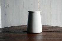 One-meter enamel slightly flawed day single style pure white coffee bottle Enamel bottle Small vase Wooden spoon storage tube