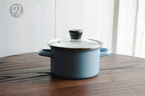 One-meter enamel slightly flawed Japanese-style colorful one-person food binaural soup pot thickened enamel instant noodle pot Milk pot raised
