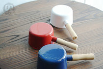 More blemish day single and wind 12CM thick solid color enamel milk tea pot mini breakfast food supplement pot