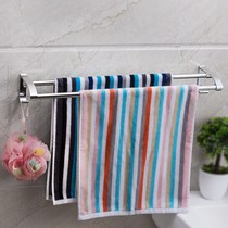 Double Qing bathroom free hole hanging towel rack Bathroom shelf space aluminum bath towel rack double towel bar hanging rack