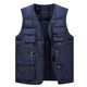 Autumn and winter down cotton vest men's father's warm inner wear vest middle-aged and elderly multi-pocket vest clip windproof