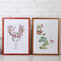 Solid wood hanging wall large size gouache photo frame 8 Open 4 open 13 inch A30x40x50x60x70 frame simple puzzle