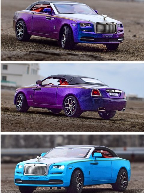 Simulation 1 24 Rolls-Royce Dark Car Model Convertible Car Model Alloy Toy Car Little Boy Luxury Car Ornaments