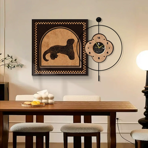 Декоративная роспись для столовой во французском стиле в стиле ретро, высококачественная картина с часами, фоновая настенная живопись для гостиной, обеденного стола, креативная комбинированная настенная роспись, живопись