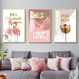 Северный стиль гостиная декоративная живопись современная минималистская диван Фоновая стена Три -ежедневная картина Хрустальная фарфоровая живопись абстрактная легкая роскошная висящая живопись