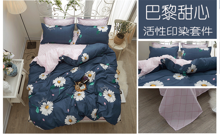 ins ròng công chúa đỏ giường phong cách Bốn 1.5m2 nam và nữ ba mảnh vải quilt ký túc xá 4 3 - Bộ đồ giường bốn mảnh bộ chăn ga gối everon