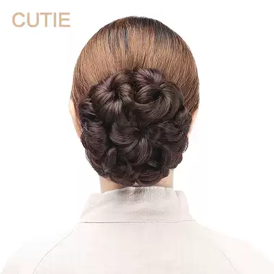 Delicate ball head wig Hair bag Drawstring fluffy bud head wig Hair ring Chinese costume wig bag