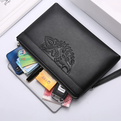 Septwolves, вместительная и большая сумка с петлей на руку для отдыха, кожаная маленькая сумка клатч, бумажник, из натуральной кожи