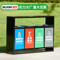Outdoor garbage bin multi-category fruit suitcase area 3 classified trash bin stainless steel sanitation qualitative garbage bin