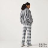 Uniqlo Женские фланелевые эластичные брюки/все хлопковые тонкие клетчатые повседневные клетки 𫔮 штаны 471550 470665