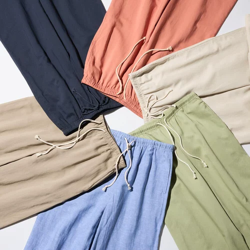 Женские льняные эластичные брюки Uniqlo/повседневные 𫔮 брюки 25 весенне-летний новый стиль 473791