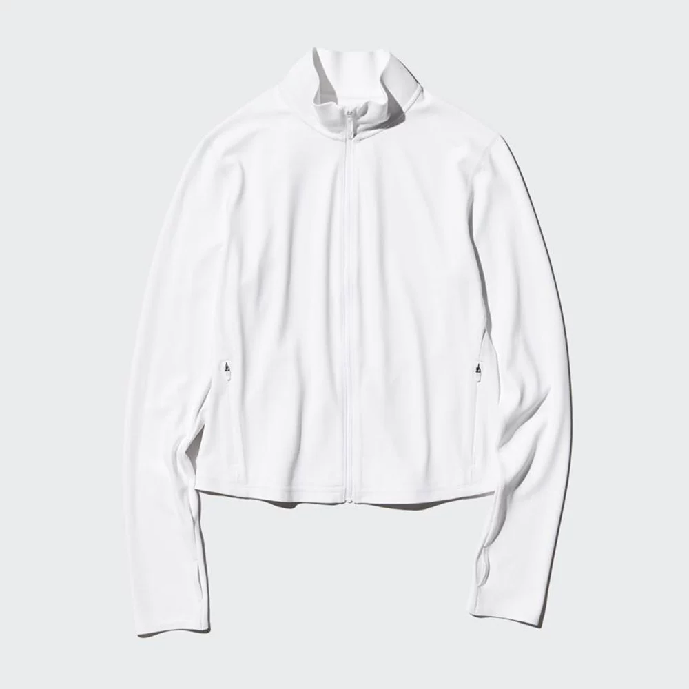 Женская куртка Uniqlo AIRism с высоким эластичным уплотнением и молнией, длинный рукав, 474964 475336