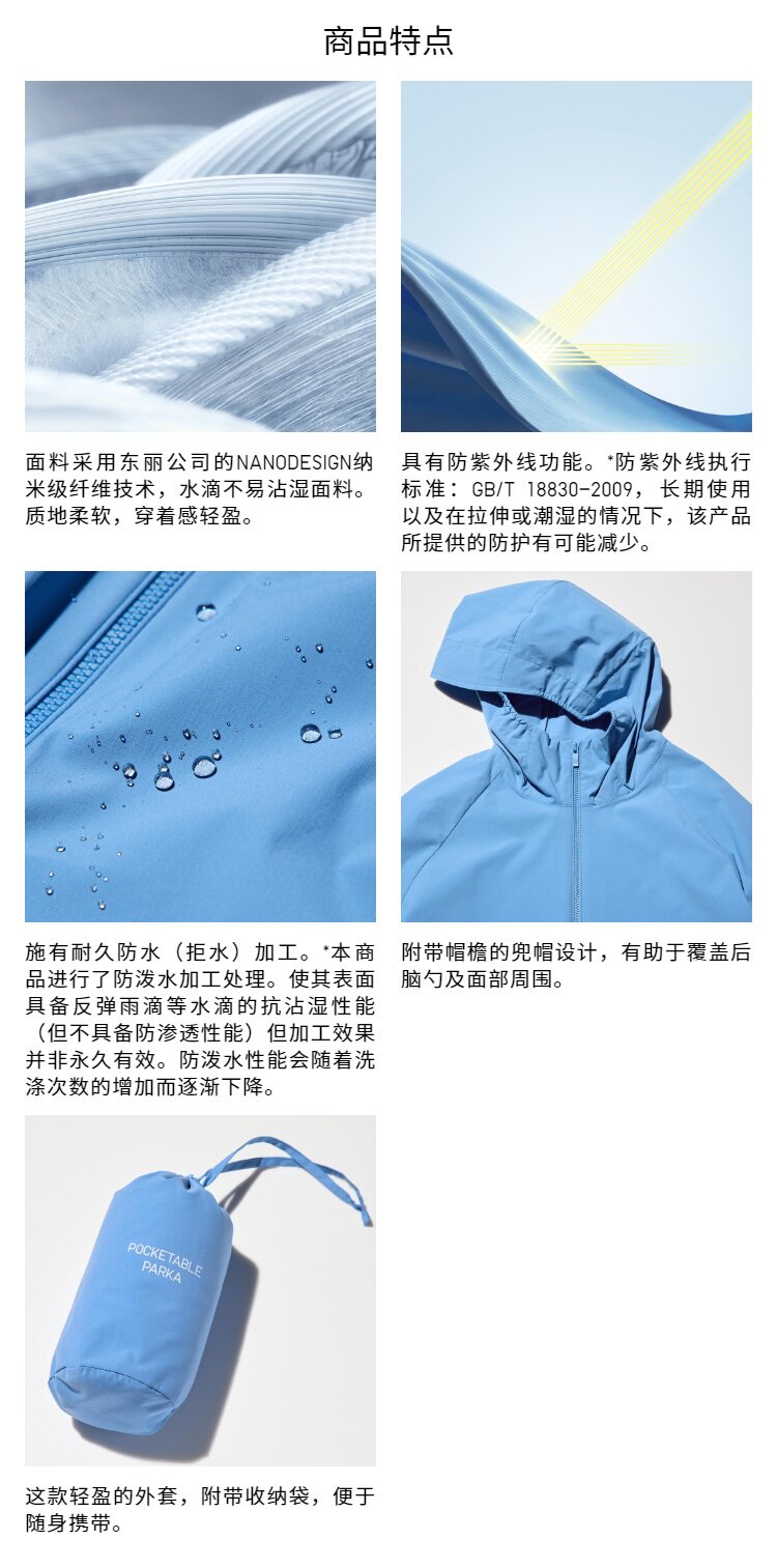 Одежда модная солнца защиты uniqlo女装可携式抗uv连帽外套/防晒服485671