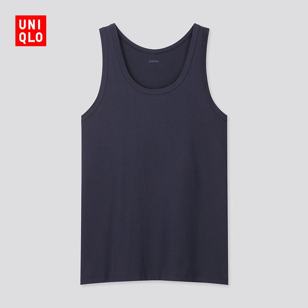 Uniqlo Cool Black Technology Men's AIRism Cotton Blended Vest (Comfortable Cool Underwear) 426289
