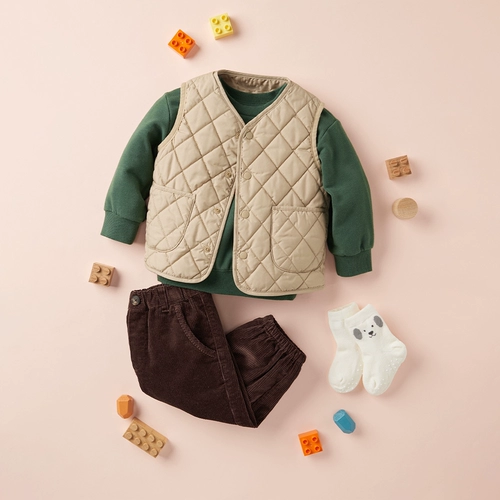 UNIQLO для младенцев и малышей PUFFTECH, одежда из воздушного хлопка, можно стирать в машине, жилет 478428