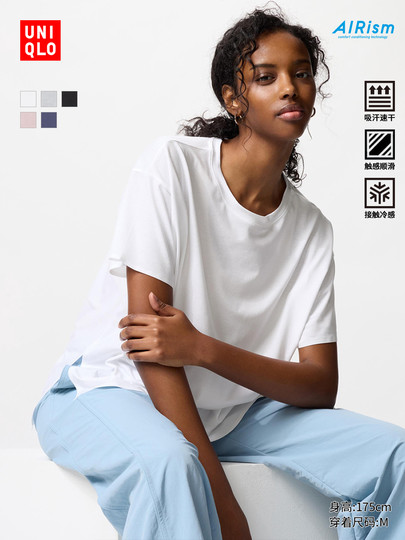 优衣库女装AIRismT恤/短袖宽松上衣474415