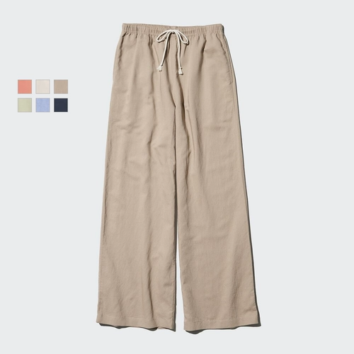 Женские льняные эластичные брюки Uniqlo/повседневные 𫔮 брюки 25 весенне-летний новый стиль 473791