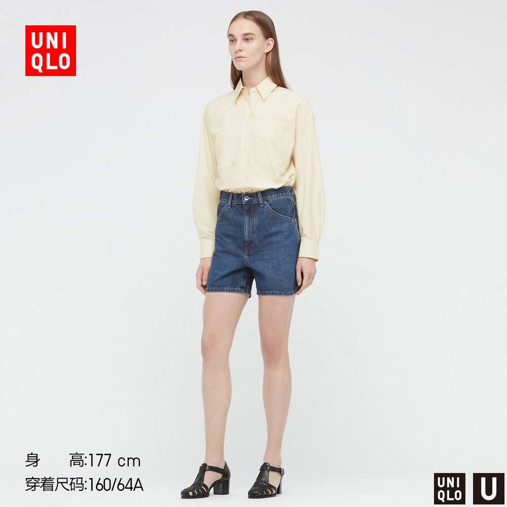 Uniqlo (co-operative section UNIQLO U) female clothing denim shorts (Summer washed products) 437056