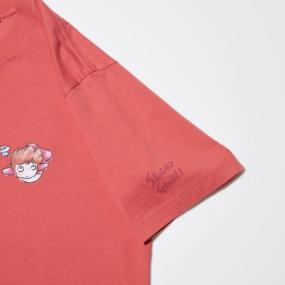 Футболка с короткими рукавами Ponyo joint на Uniqlo UT Ghibli Cliff, стиль 100% хлопок для мужчин и женщин