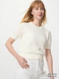 Uniqlo, трикотажный свитер с круглым воротником, футболка, короткий рукав