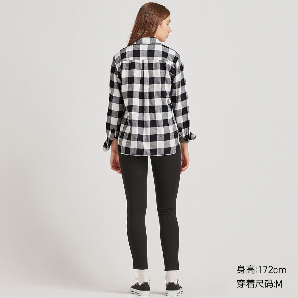 women's flannel plaid shirt (long sleeve) 421606 uniqlo uniqlo