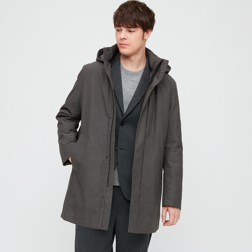 Uniqlo Hybrid пальто. Uniqlo гибрид куртка. Uniqlo Hybrid down Coat. Серая куртка юникло пальто мужская. Man hybrid