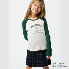 Футболка детская uniqlo童装男童女童ut peanuts/长袖t恤史努比25秋冬新款478203 PEANUTS/T