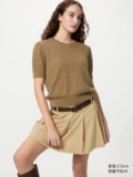 Uniqlo, трикотажный свитер с круглым воротником, футболка, короткий рукав