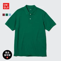 Uniqlo, футболка polo подходит для мужчин и женщин для отдыха, футболка с коротким рукавом, быстрое высыхание