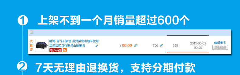 Sacoche pour vélo mixte TOSUOD - Ref 2216290 Image 8