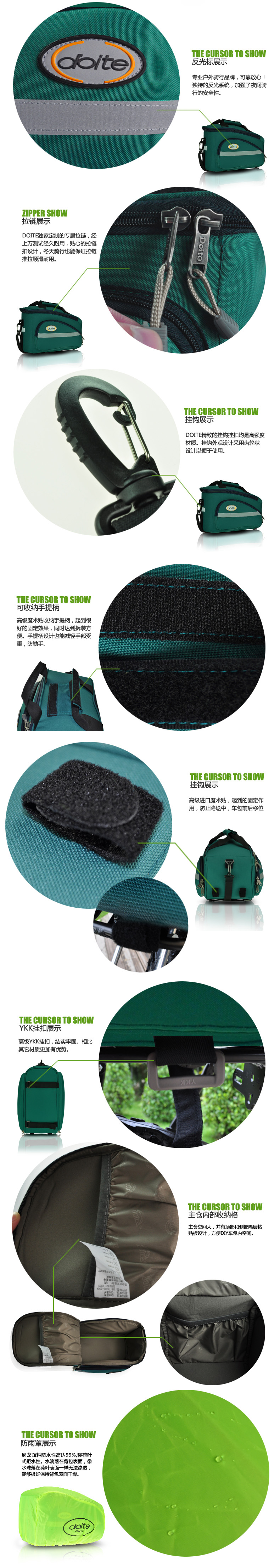 Sacoche pour vélo mixte DOITE - Ref 2218130 Image 9