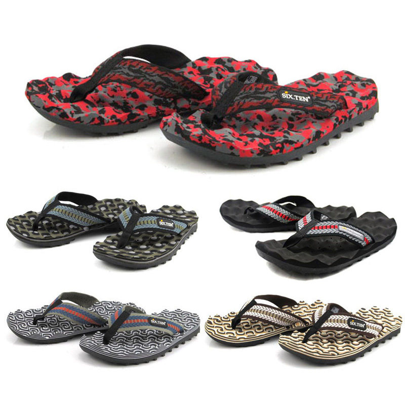 Herringbone Towing Clip Feet Wave Massage Comfort Rubber Soft-bottom Beach Shoes Drain Non-slip Abrasion Resistant Camouflage Couple Slippers-Taobao