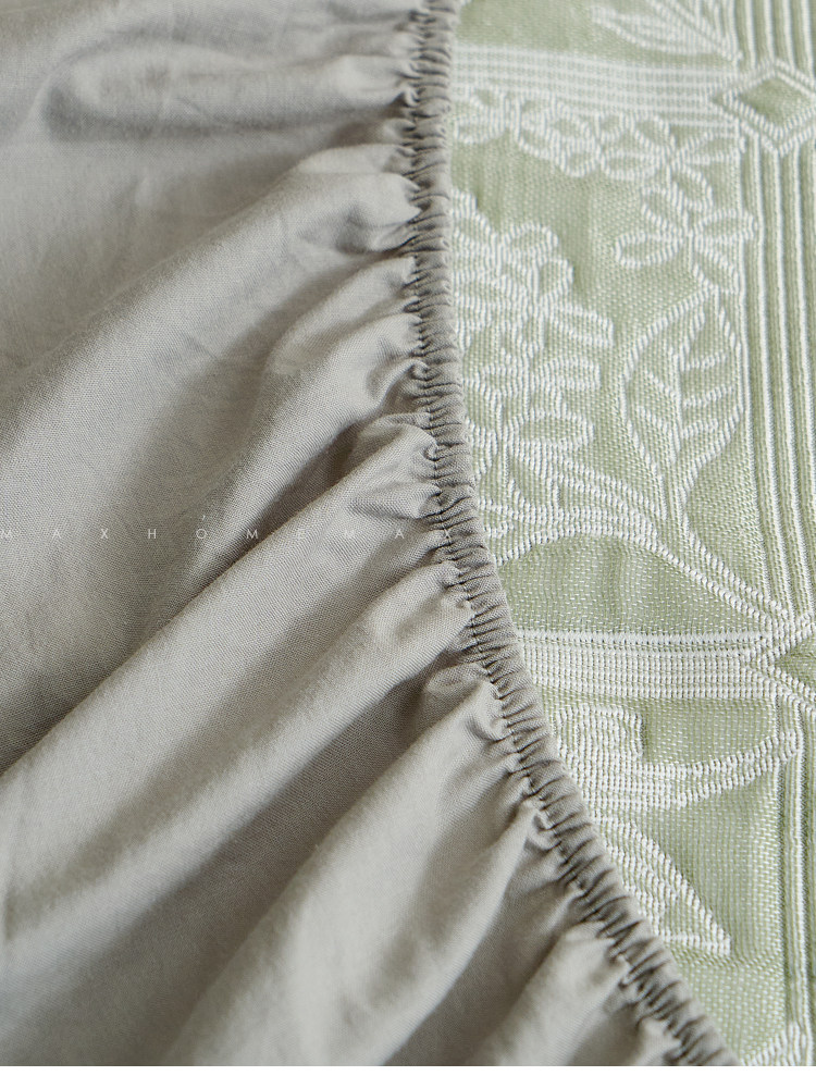 Натяжная простыня fitted sheet | 天丝棉床笠枕套三层提花柔软凉席厚实三件套四季