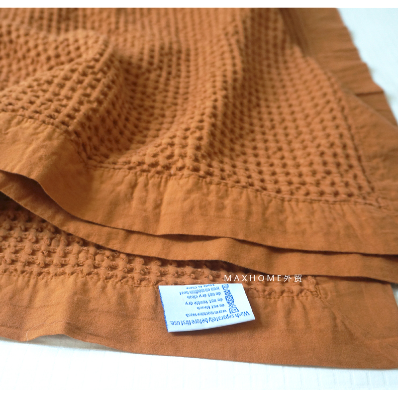 Waffle Blanket |   Foreign Trade All-Cotton Waffle Gauze Towel Blanket, Air Conditioning Blanket, Throw Blanket, Combed Cotton.