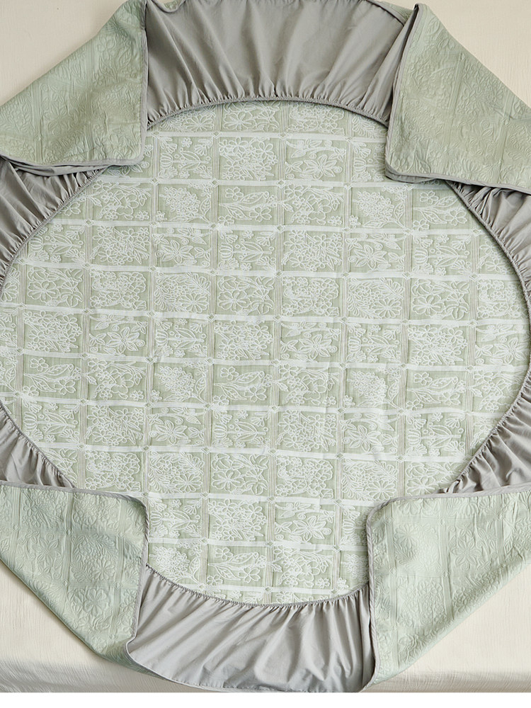 Натяжная простыня fitted sheet | 天丝棉床笠枕套三层提花柔软凉席厚实三件套四季