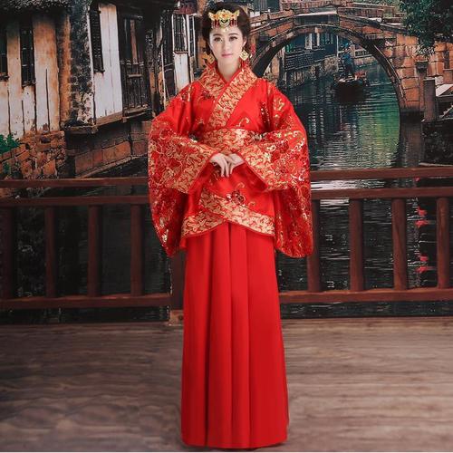 Chinese Folk Dance Dress Drama costume, ancient costume, imperial concubine dress, Tang Dynasty wedding dress, red bride dress, Han dress, princess ancient women dance dress