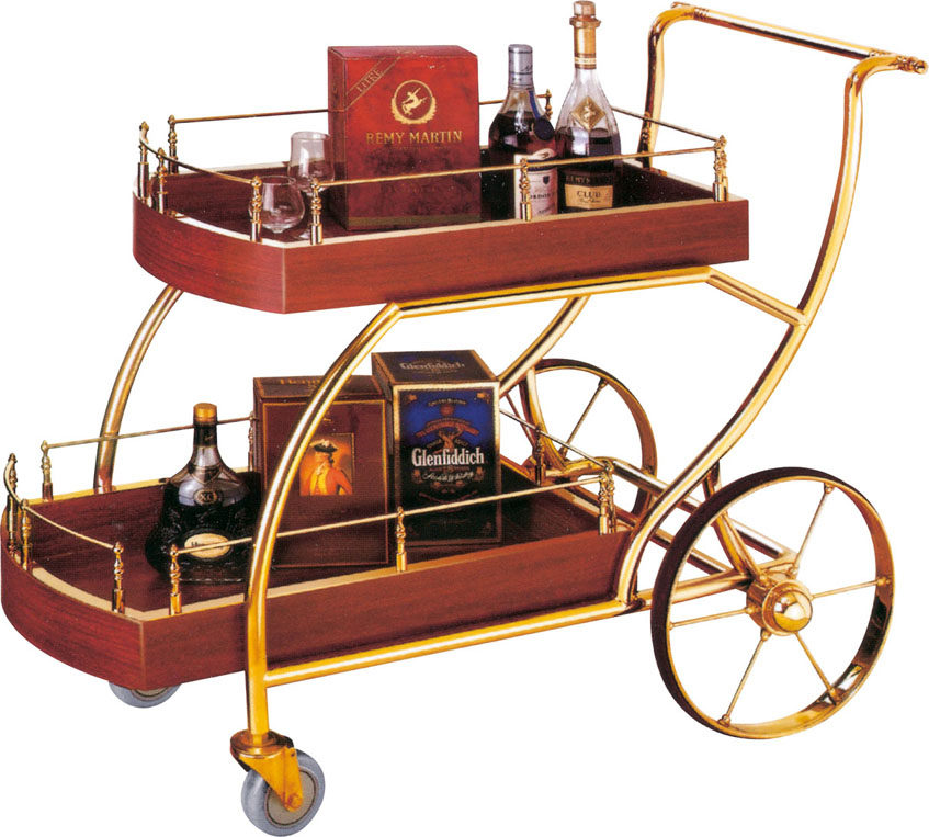 Liquor cart cart European style hotel luxury food delivery car stainless steel titanium 4s shop beverage cart