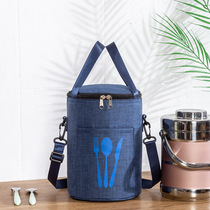 Lunch Box Bag Round Drum Insulated Aluminum Foil Plus Thick Large Capacity Waterproof Anti-Oil Handbag Lunch Bag insulated barrel
