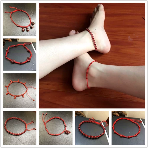 Оберег на день рождения, браслет из красной нити, аксессуар, натуральная вода, кварц из граната, агатовый плетеный модный универсальный браслет на ногу подходит для мужчин и женщин, простой и элегантный дизайн, подарок на день рождения