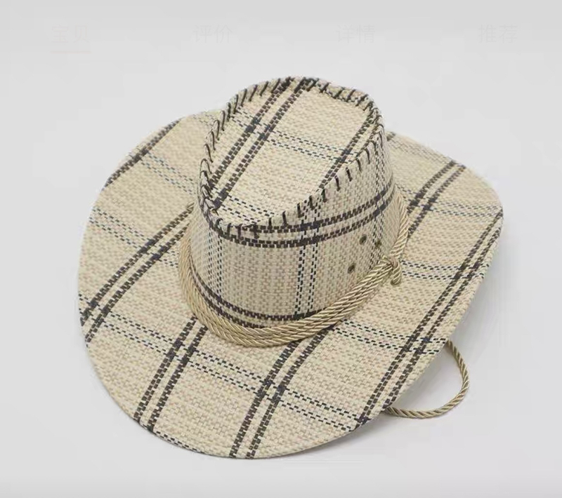 New Stylish and Trendy Casual Fashion Outdoor Straw Hat, Woven Travel Hat, Camouflage Checkered Cowboy Hat, Riding Hat New Stylish and Trendy Casual Fashion Outdoor Straw Hat, Woven Travel Hat, Camouflage Checkered Cowboy Hat, Riding Hat
