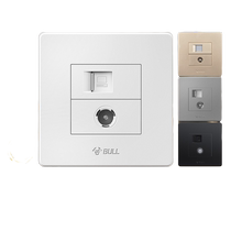 Bull TV Socket Panel Six Types Network Cable TV Line and Network Line Two-in-One Type 86 closed road tv