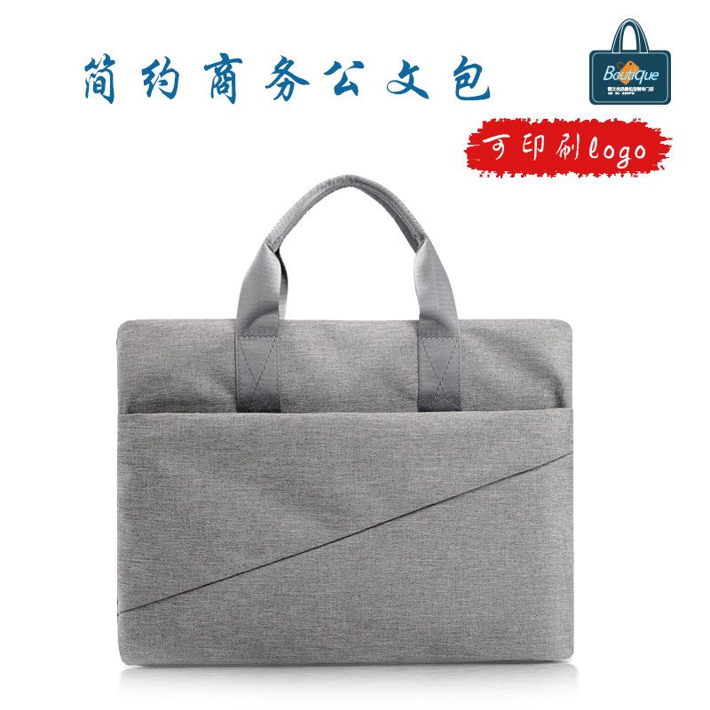 File bag canvas zipper A4 multi-layer large-capacity briefcase men and women file bag file conference bag can be customized