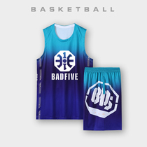 Gradient basketball suit mens custom Jersey Basketball Mens summer sports training competition team uniform vest printing