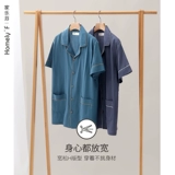 Мужская летняя пижама, марлевые летние тонкие штаны, комплект для отдыха, короткий рукав, большой размер